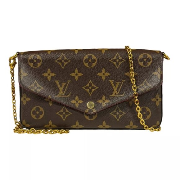 LOUIS VUITTON Shoulder Bag M81896 Monogram canvas Chain Pochette Felice used - Picture 1 of 11